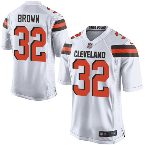 Youth Limited Jim Brown Nike Jersey White Road - #32 NFL Cleveland Browns